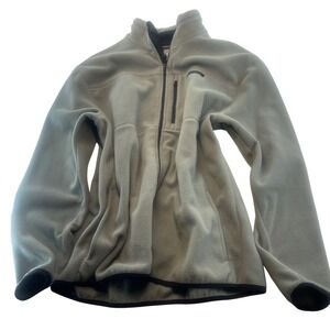 Timberland Mens Fleece Jacket Full Zip‎ Mock Neck Outdoor Gray L/G